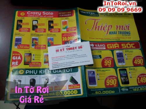 Dịch vụ in tờ rơi giá rẻ cho siêu thị điện thoại tại Cty TNHH In Kỹ Thuật Số - Digital Printing